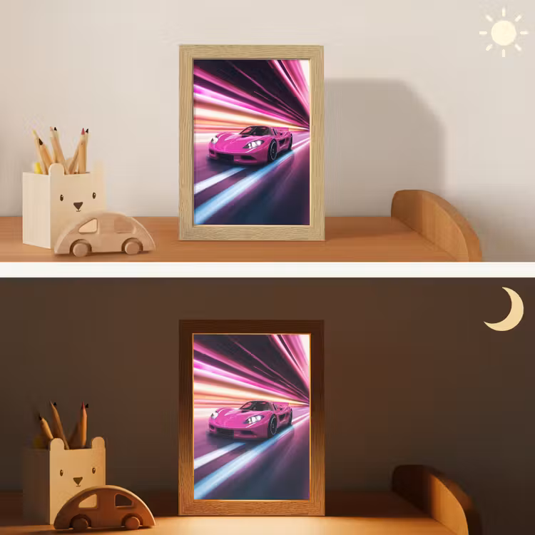 Nachtlampje - Raceauto - Roze - Neon — 7
