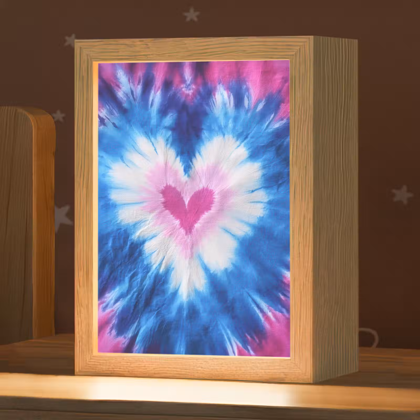 Nachtlampje - Hartvormig - Tie dye - Paars — 1
