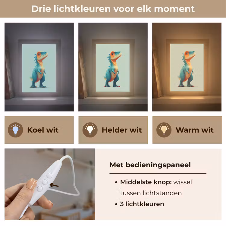 Nachtlampje - Cartoon - Dino - Oranje - Stekels — 5