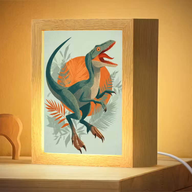 Nachtlampje - Dino - Bladeren - Grafisch - Groen — 4