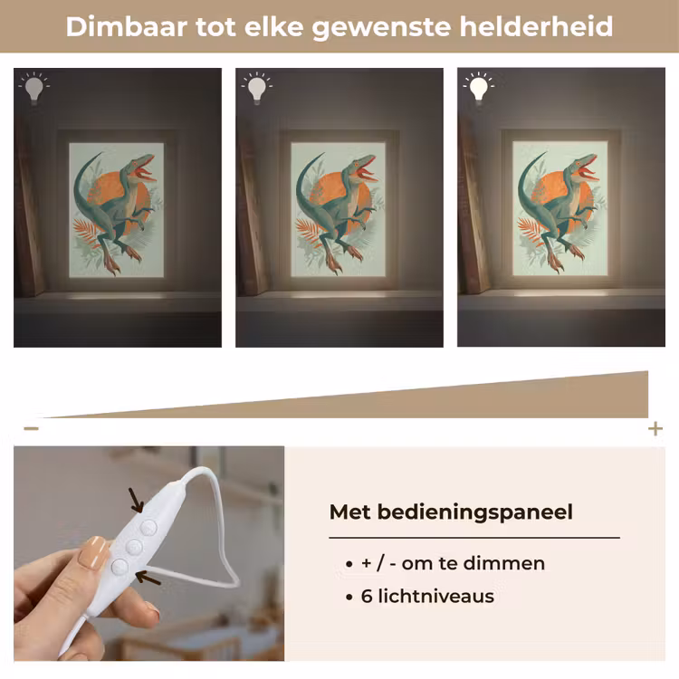 Nachtlampje - Dino - Bladeren - Grafisch - Groen — 6