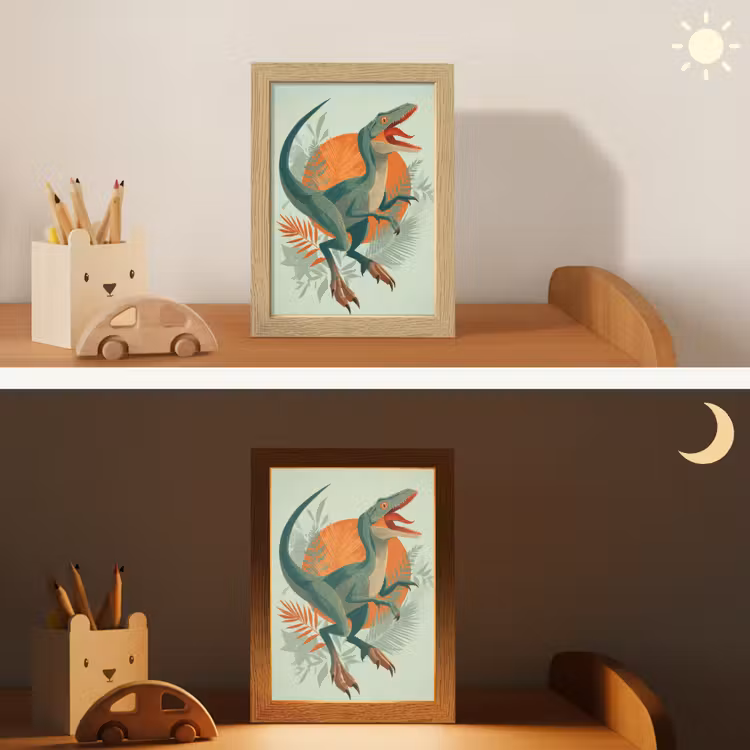 Nachtlampje - Dino - Bladeren - Grafisch - Groen — 7