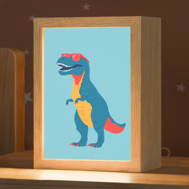 Nachtlampje - Dinosaurus - Blauw - Zonnebril — 1