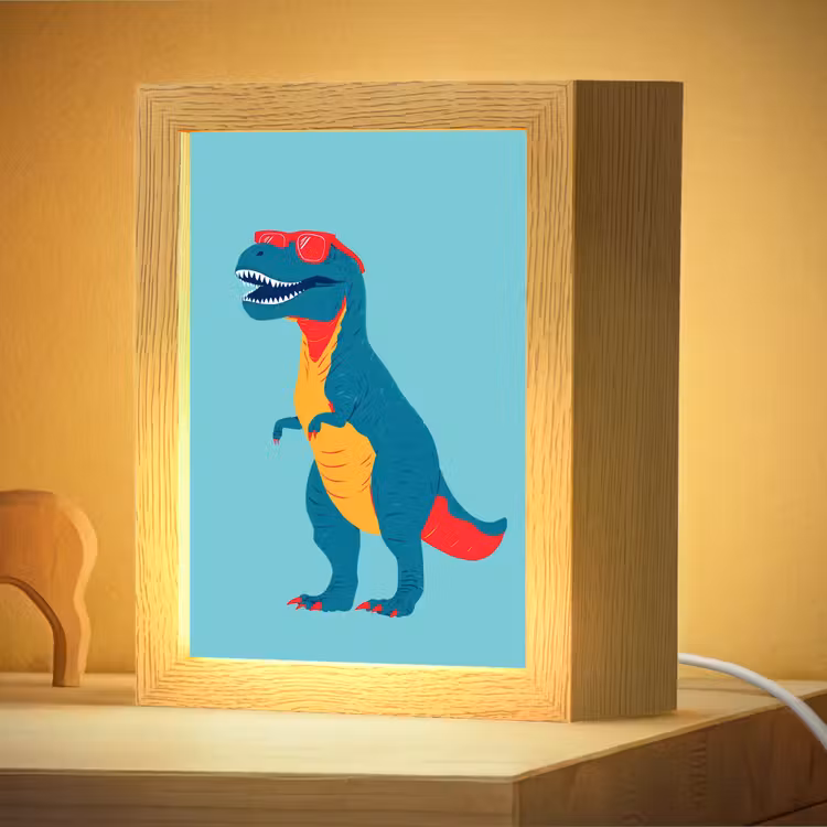 Nachtlampje - Dinosaurus - Blauw - Zonnebril — 4