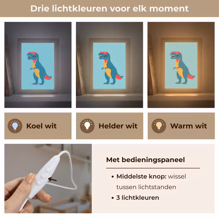 Nachtlampje - Dinosaurus - Blauw - Zonnebril — 5