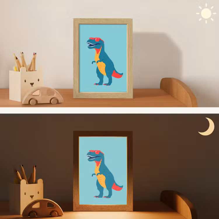 Nachtlampje - Dinosaurus - Blauw - Zonnebril — 7