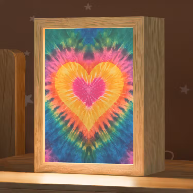 Nachtlampje - Hart - Tie Dye - Kleurrijk — 1