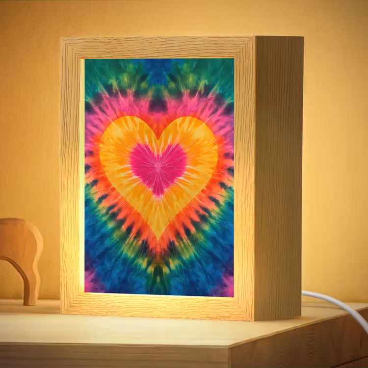 Nachtlampje - Hart - Tie Dye - Kleurrijk — 4