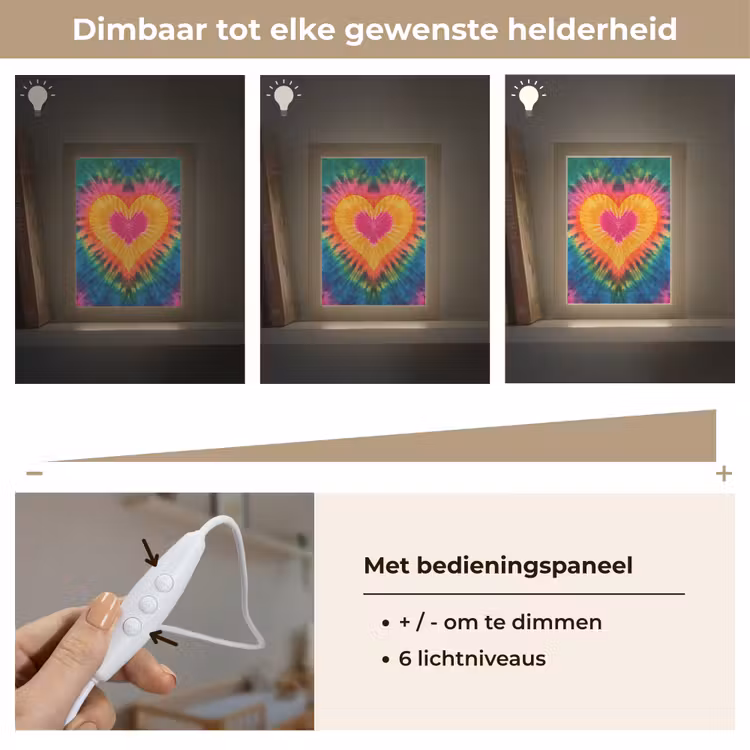 Nachtlampje - Hart - Tie Dye - Kleurrijk — 6