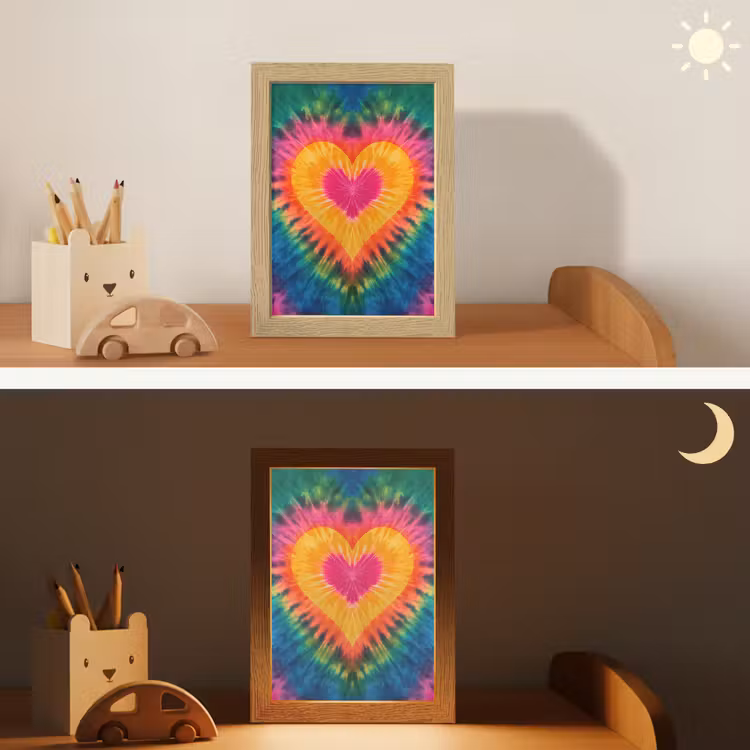 Nachtlampje - Hart - Tie Dye - Kleurrijk — 7