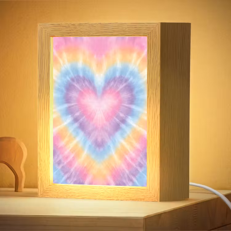 Nachtlampje - Hartvorm - Pastelkleuren - Tie Dye — 4
