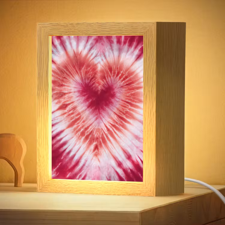 Nachtlampje - Hartvorm - Roze - Tie dye — 4