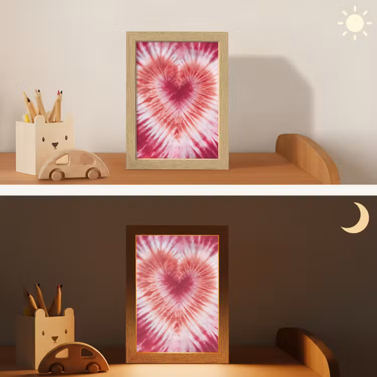 Nachtlampje - Hartvorm - Roze - Tie dye — 7