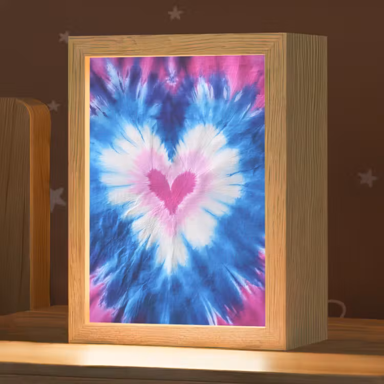 Nachtlampje - Hartvormig - Tie dye - Paars — 1