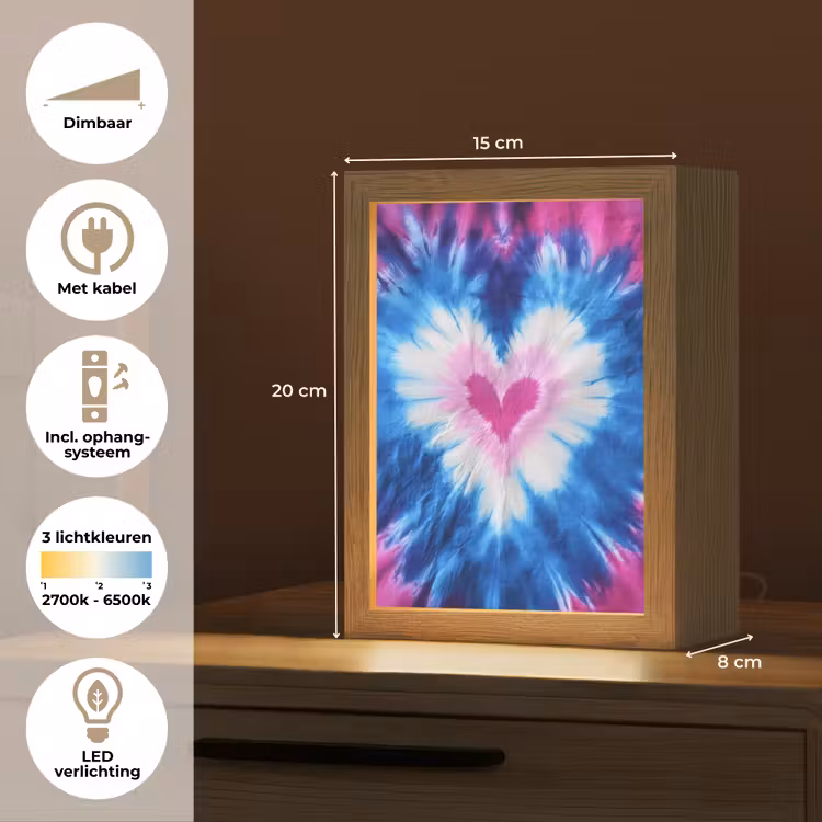 Nachtlampje - Hartvormig - Tie dye - Paars — 2