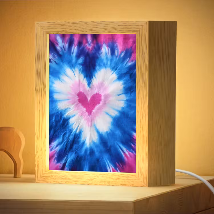 Nachtlampje - Hartvormig - Tie dye - Paars — 4