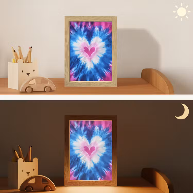 Nachtlampje - Hartvormig - Tie dye - Paars — 7