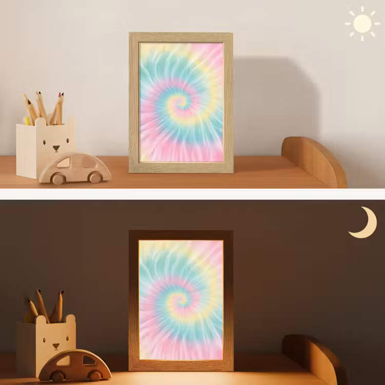 Nachtlampje - Pasteltinten - Tie dye - Roze — 7