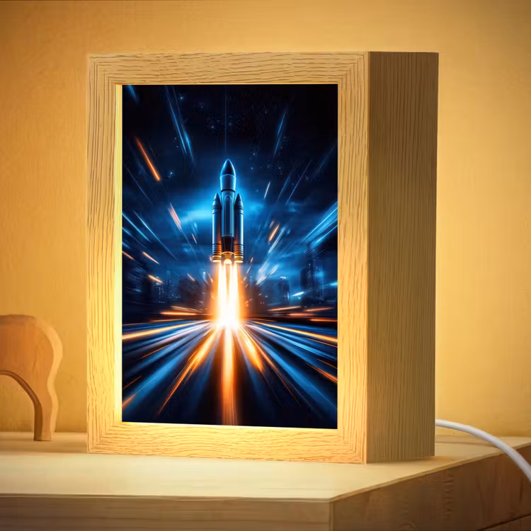 Nachtlampje - Raket - Ruimte - Blauw - Licht — 4