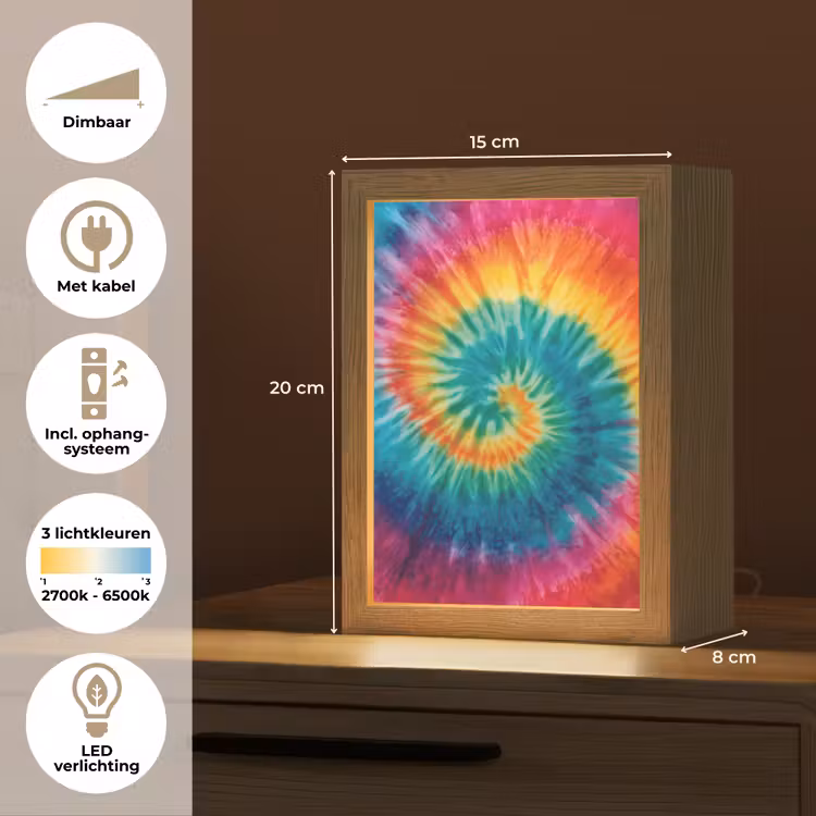 Nachtlampje - Regenboogkleuren - Tie dye - — 2