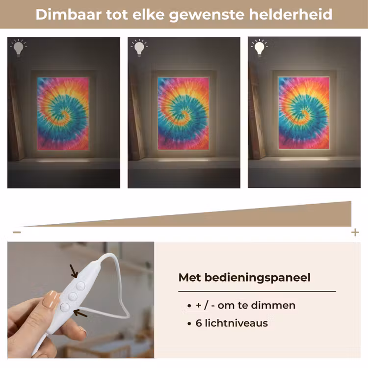 Nachtlampje - Regenboogkleuren - Tie dye - — 6