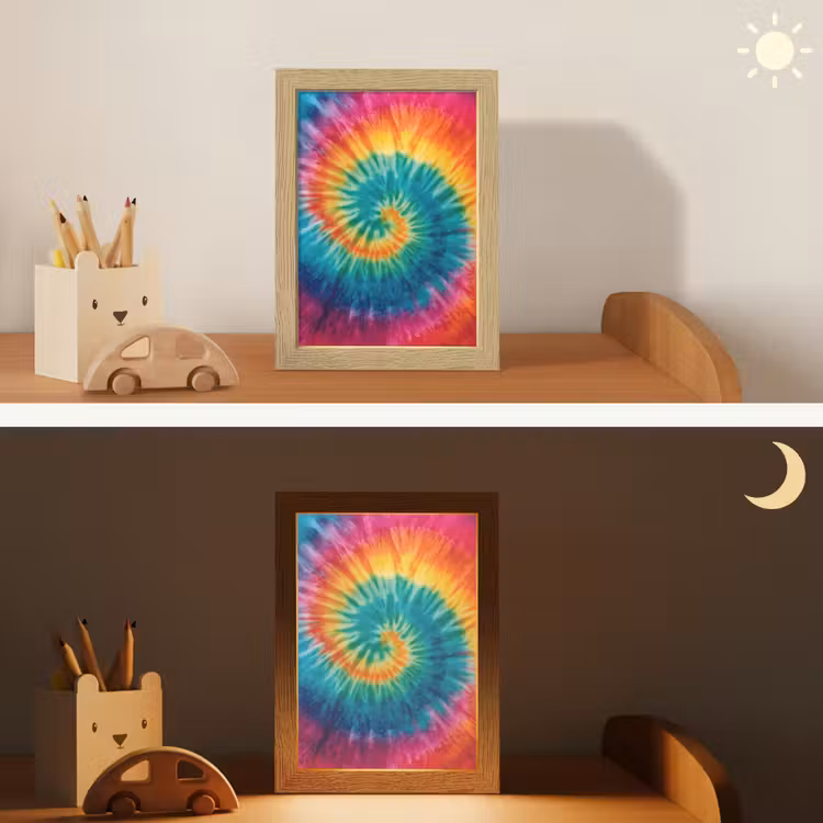 Nachtlampje - Regenboogkleuren - Tie dye - — 7