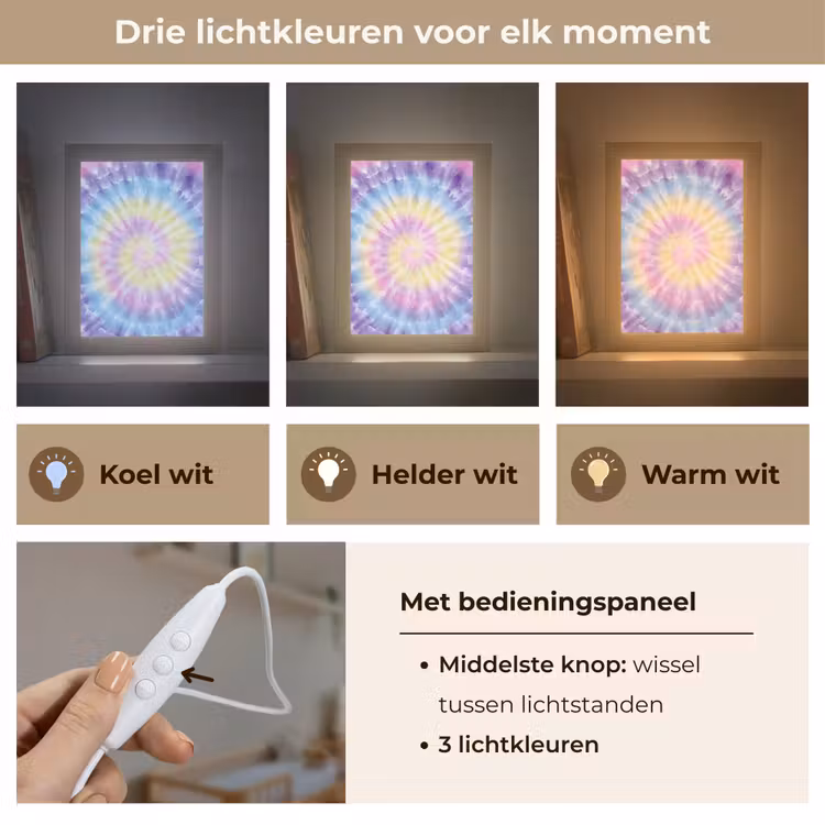 Nachtlampje - Spiraal - Tie dye - Pasteltinten — 5