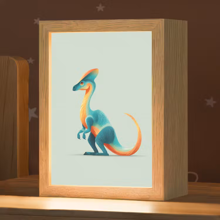 Nachtlampje - Staart - Dino - Minimalistisch - Blauw — 1