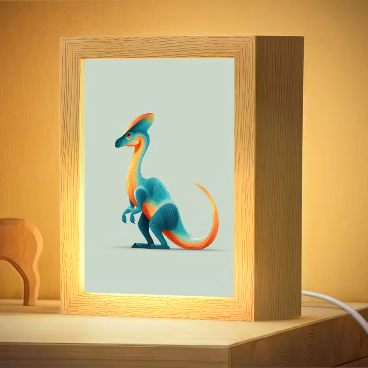 Nachtlampje - Staart - Dino - Minimalistisch - Blauw — 4