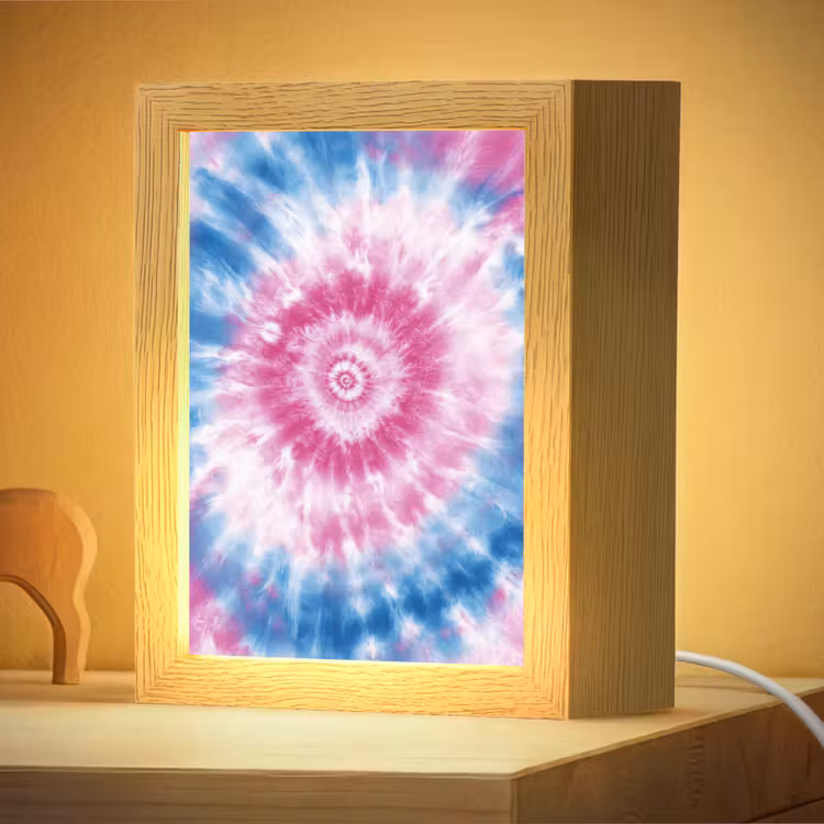 Nachtlampje - Tie-dye - Roze - Patroon — 4