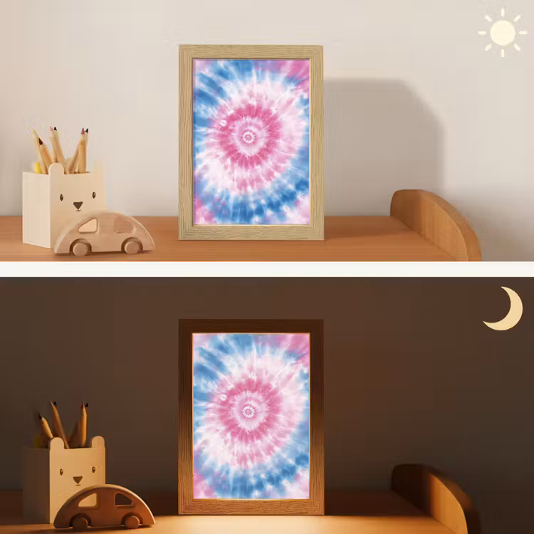 Nachtlampje - Tie-dye - Roze - Patroon — 7