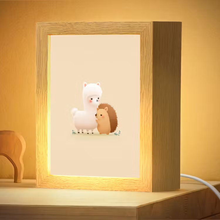 Nachtlampje - Alpaca - Egel - Bruin - Knuffelen — 4