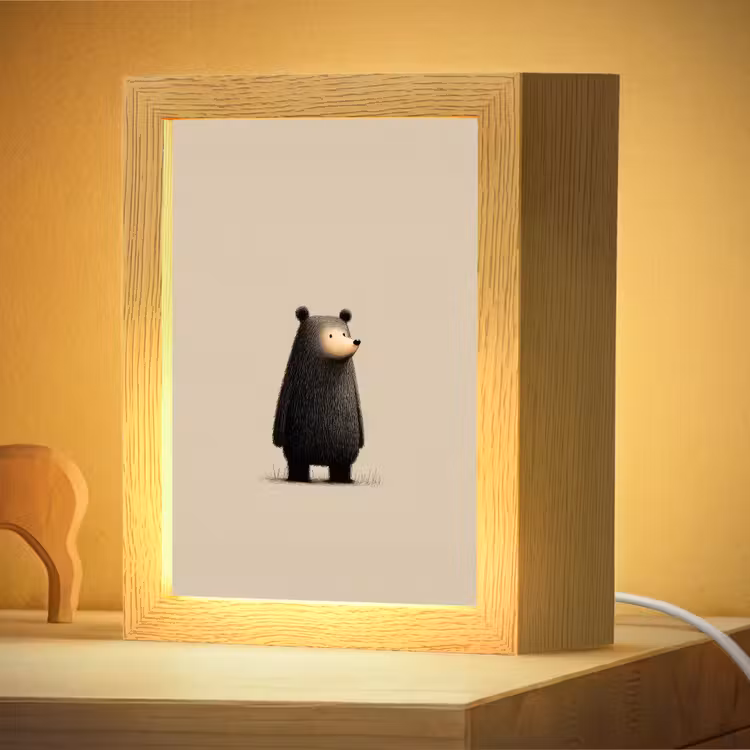Nachtlampje - Beer - Donkerbruin - Minimalistisch — 4