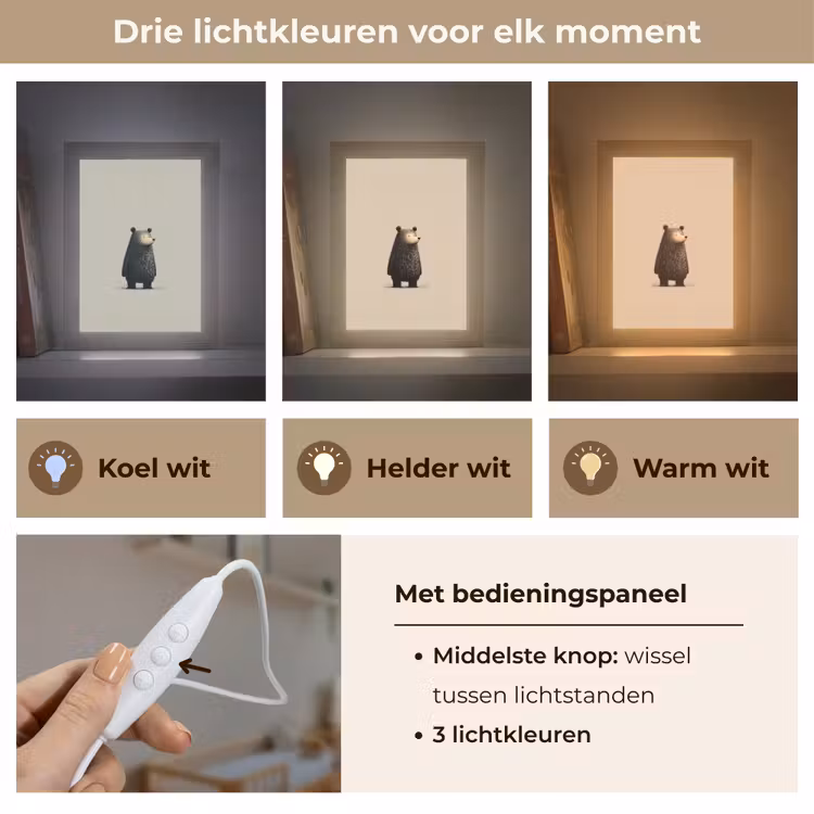 Nachtlampje - Beer - Donkerbruin - Minimalistisch — 5