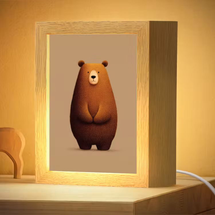 Nachtlampje - Beer - Minimalistisch - Bruin — 4