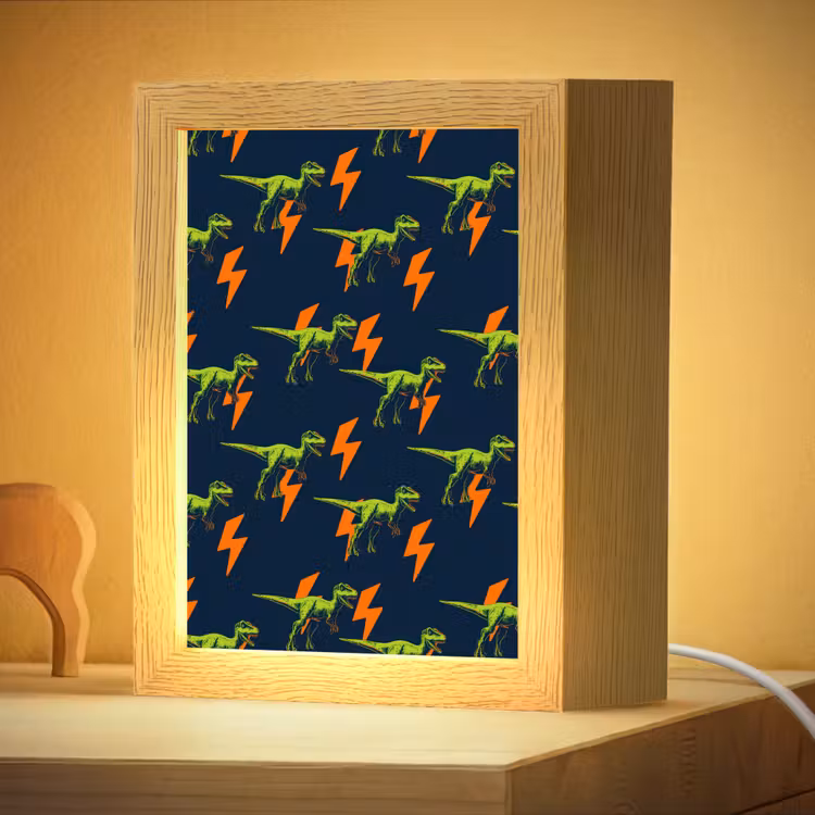 Nachtlampje - Bliksemschichten - Oranje - Dinosaurussen — 4