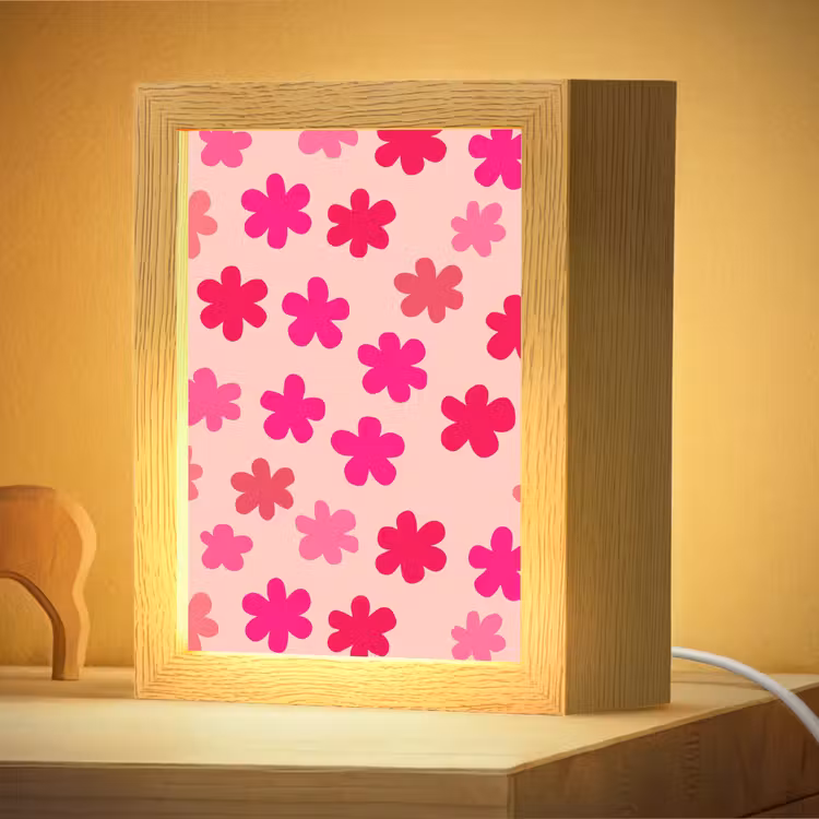 Nachtlampje - Bloemen - Patroon - Roze — 4