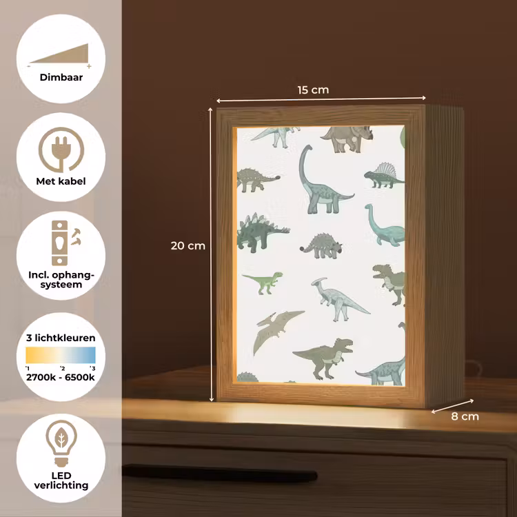 Nachtlampje - Dino - Groen - Jongens - Dinosaurus - Blauw — 2