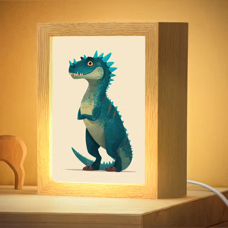 Nachtlampje - Dinosaurus - Turquoise - Stekels — 4