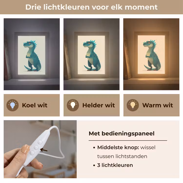 Nachtlampje - Dinosaurus - Turquoise - Stekels — 5