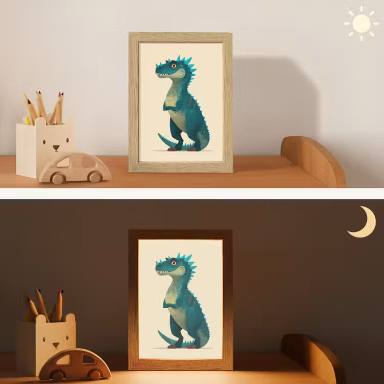 Nachtlampje - Dinosaurus - Turquoise - Stekels — 7
