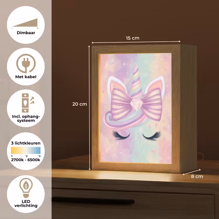 Nachtlampje - Eenhoorn - Glitters - Regenboog - Pastel — 2