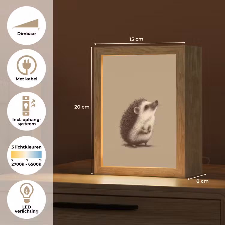 Nachtlampje - Egel - Snuitje - Bruin - Stekels — 2