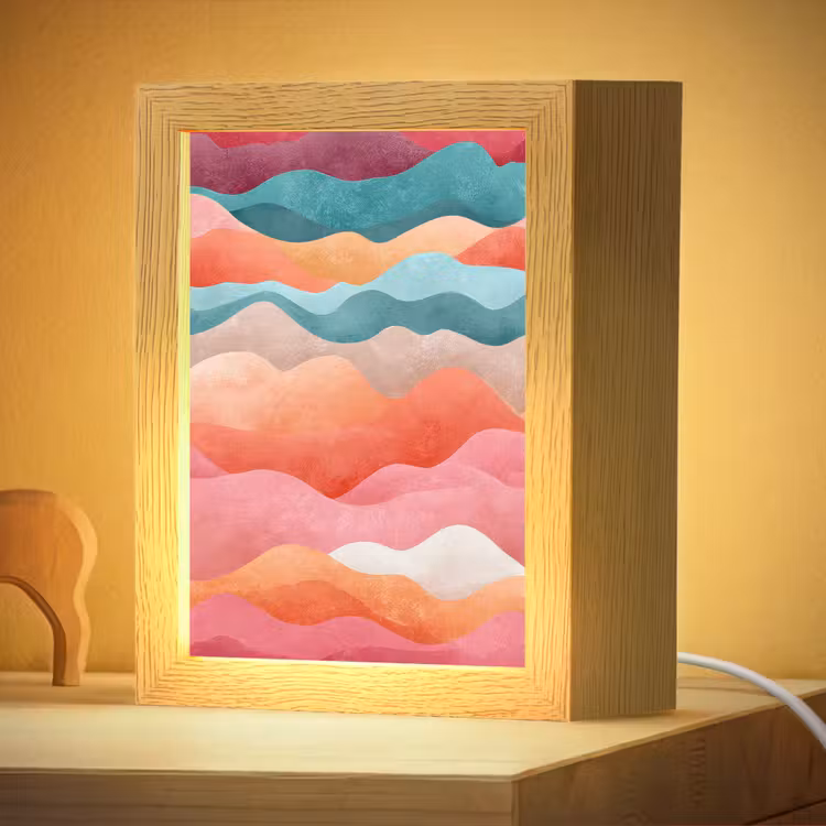 Nachtlampje - Golven - Kleurrijk - Abstract — 4