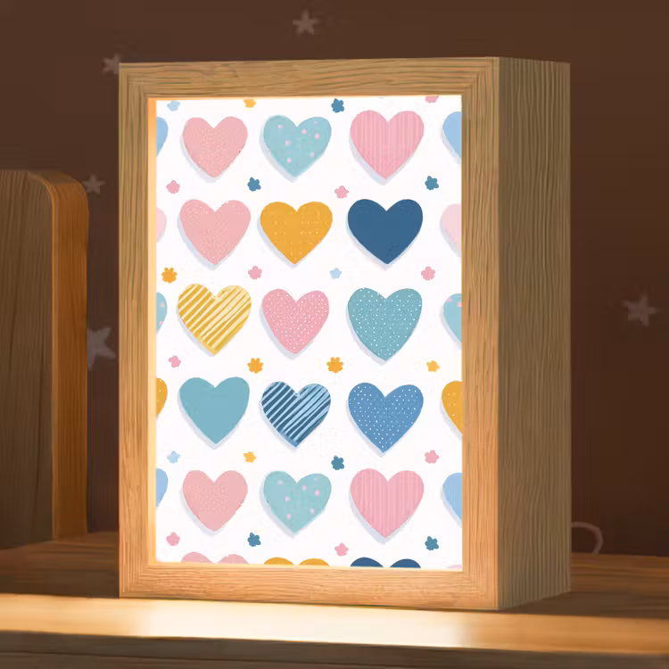 Nachtlampje - Hartjes - Pastel - Patroon — 1