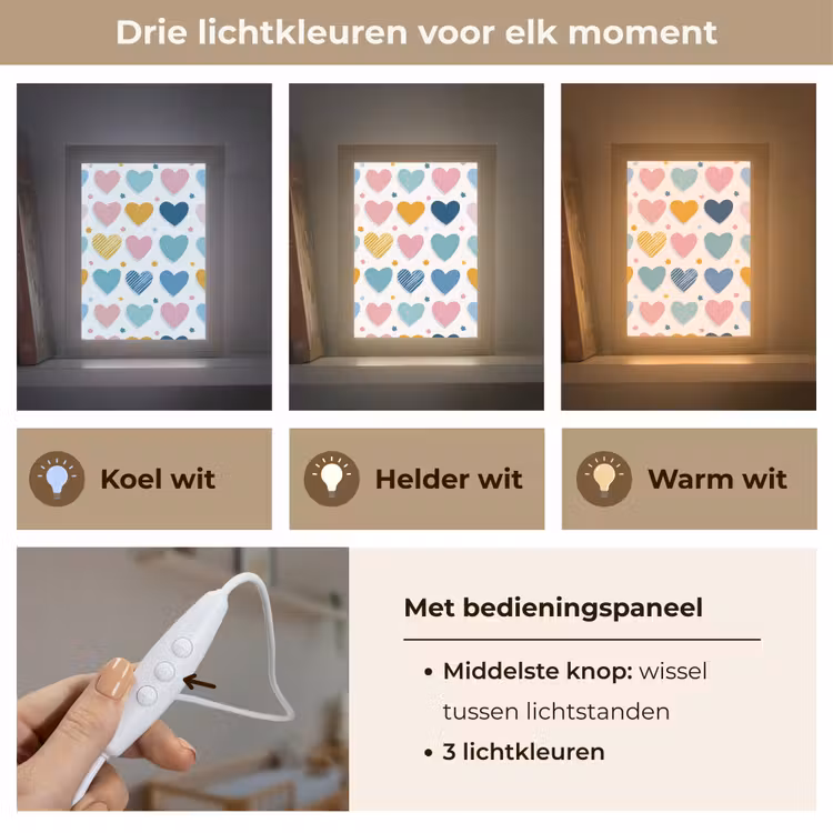 Nachtlampje - Hartjes - Pastel - Patroon — 5