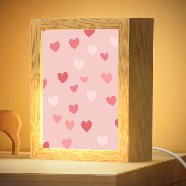 Nachtlampje - Hartjes - Patroon - Roze — 4