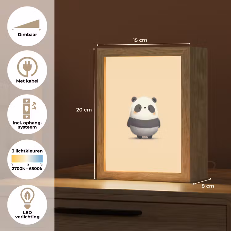 Nachtlampje - Panda - Beige - Minimalistisch — 2