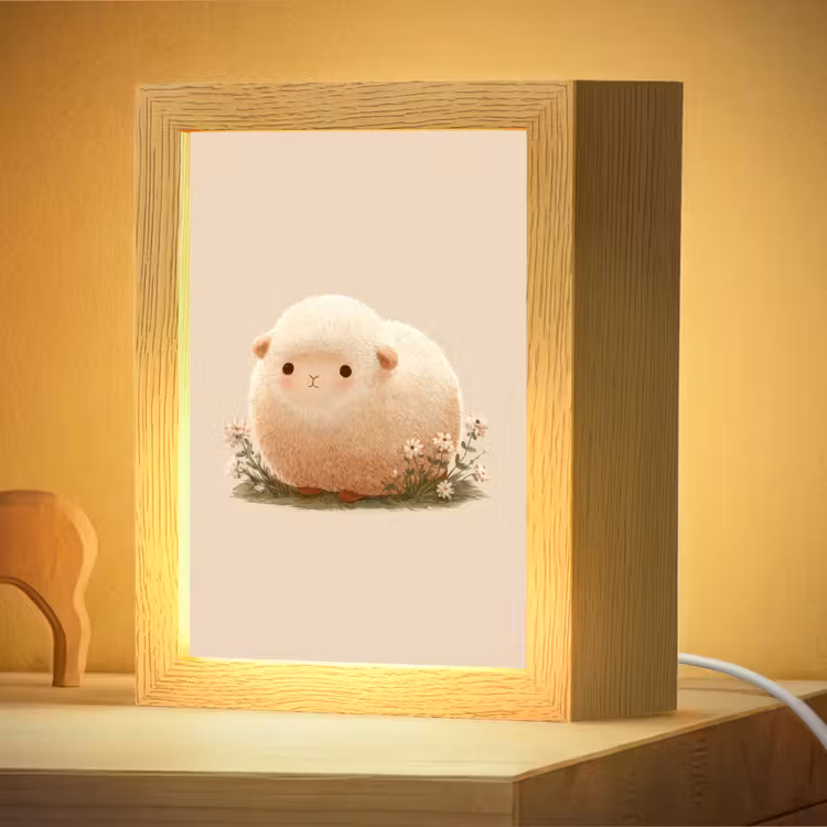 Nachtlampje - Schaap - Beige - Bloemen — 4