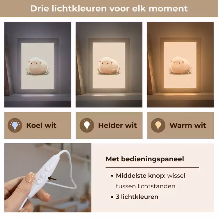 Nachtlampje - Schaap - Beige - Bloemen — 5